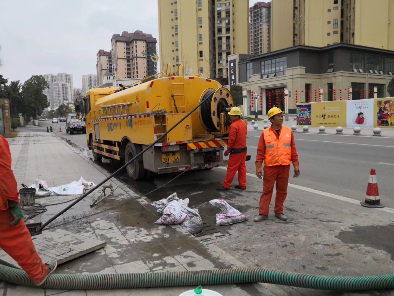 王屋镇排污管道清淤-管道清洗